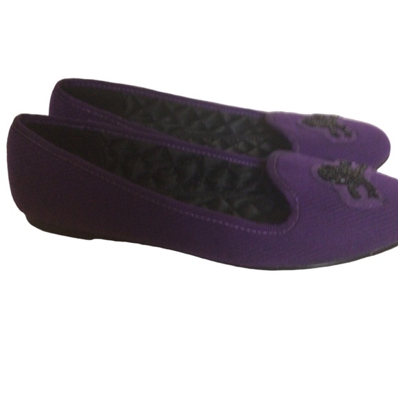 Ralph Lauren Skull and Bones Purple Flats/Slippers - Picture 8 of 10